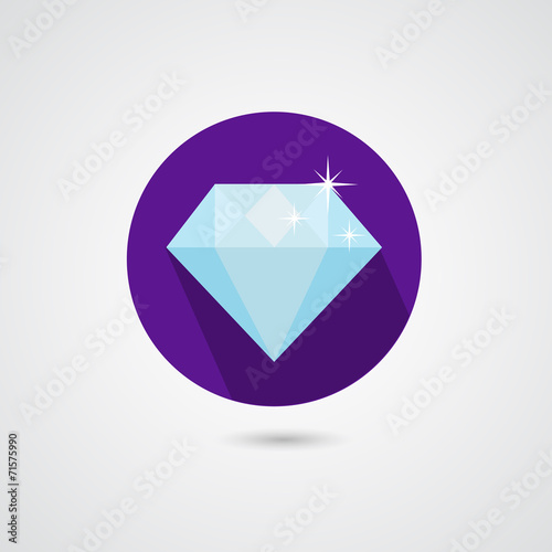Diamond flat VECTOR icon.