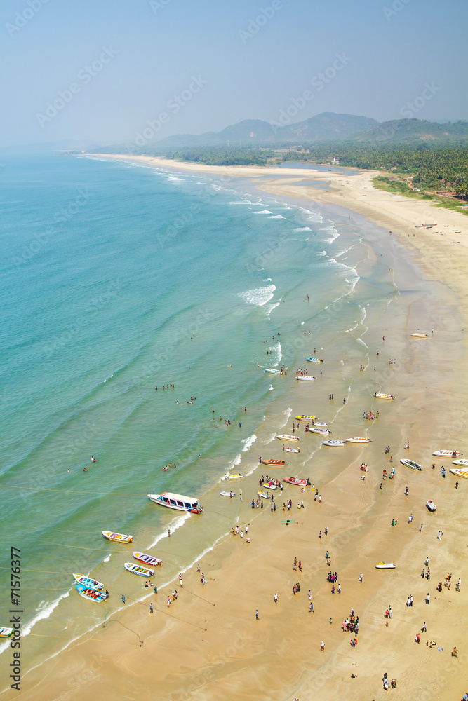 View of the beach from the tower-gopuram in Murudeshwar, Karnata View of the beach from the tower-gopuram in Murudeshwar, Karnata