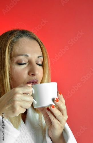 beautiful woman with cup of coffee