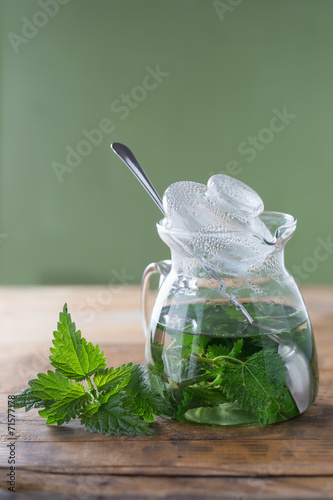 Fotografie Nettle and freshly made nettle tea