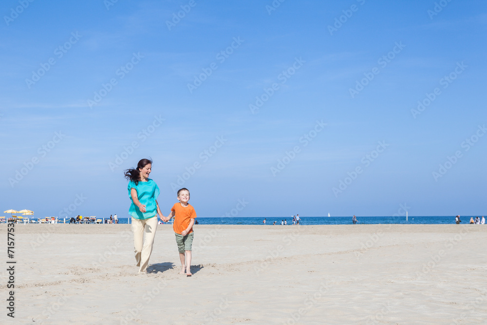 family at beach