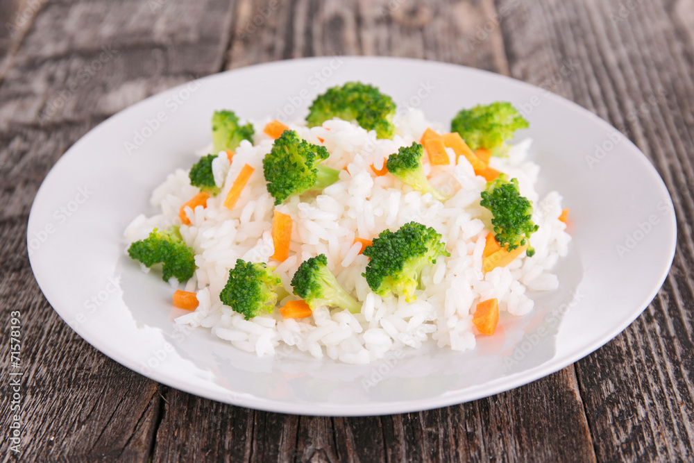 rice and vegetables