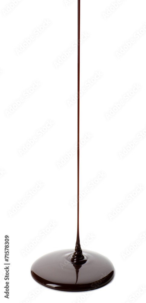 Melted chocolate flow isolated on white Melted chocolate flow isolated on white
