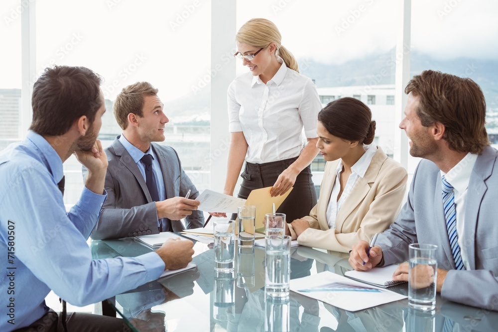 Business people in board room meeting Business people in board room meeting