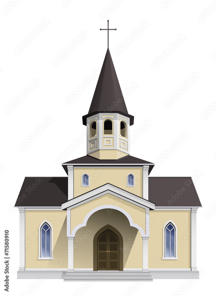 Obraz premium Vector illustration. Small chapel