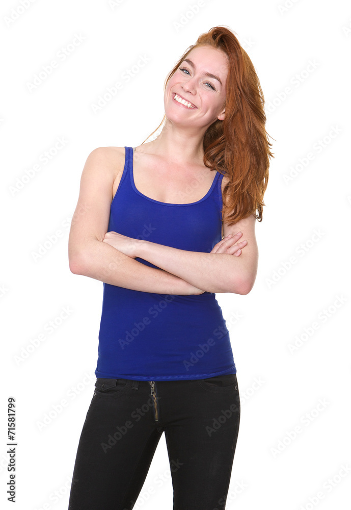 Beautiful young smiling woman with red hair Beautiful young smiling woman with red hair