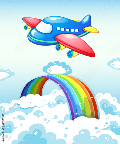 Airplane and rainbow