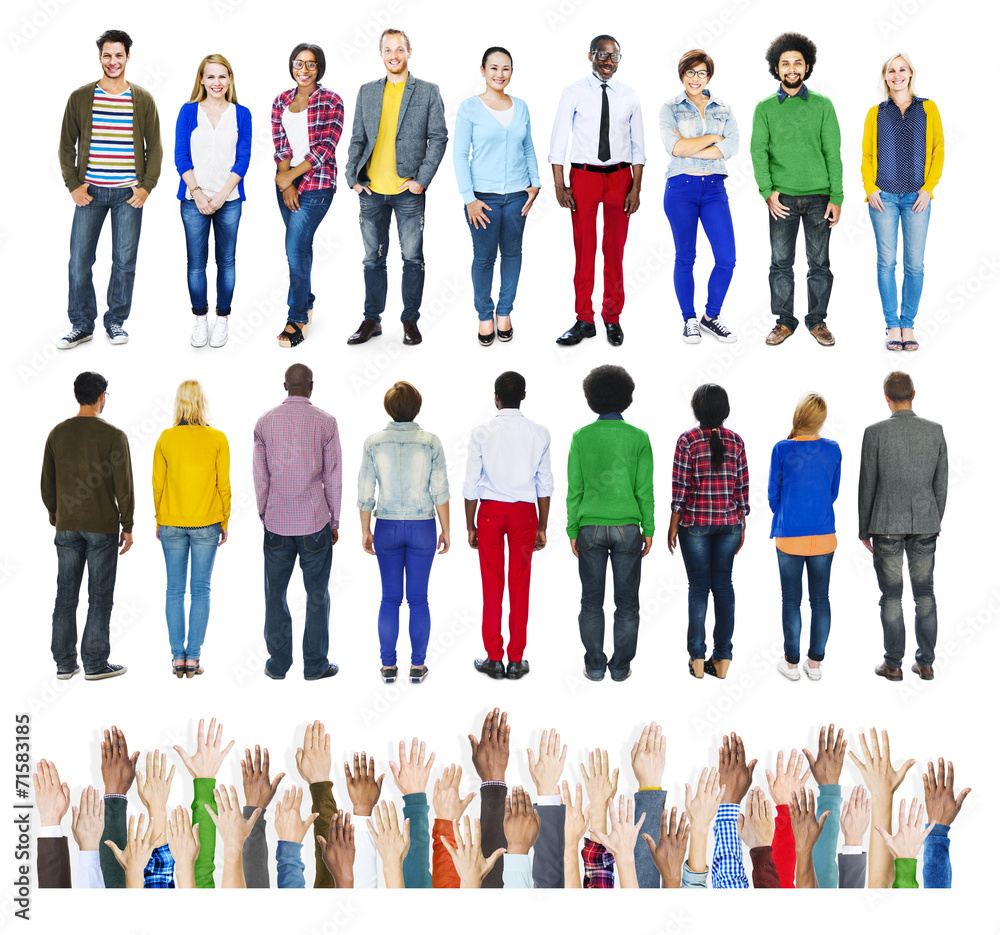 Fototapeta premium Diverse People Standing with Human Hands