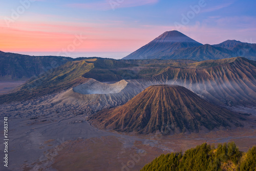 Bromo volcano mountain landscape in the morning