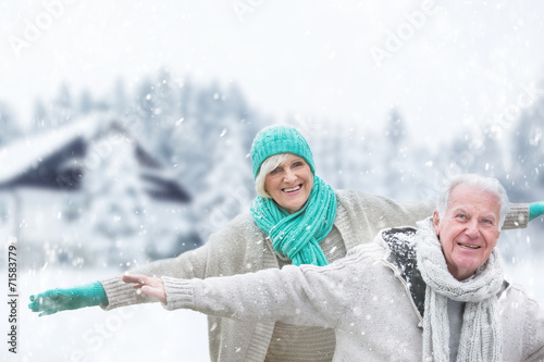 winter senior couple
