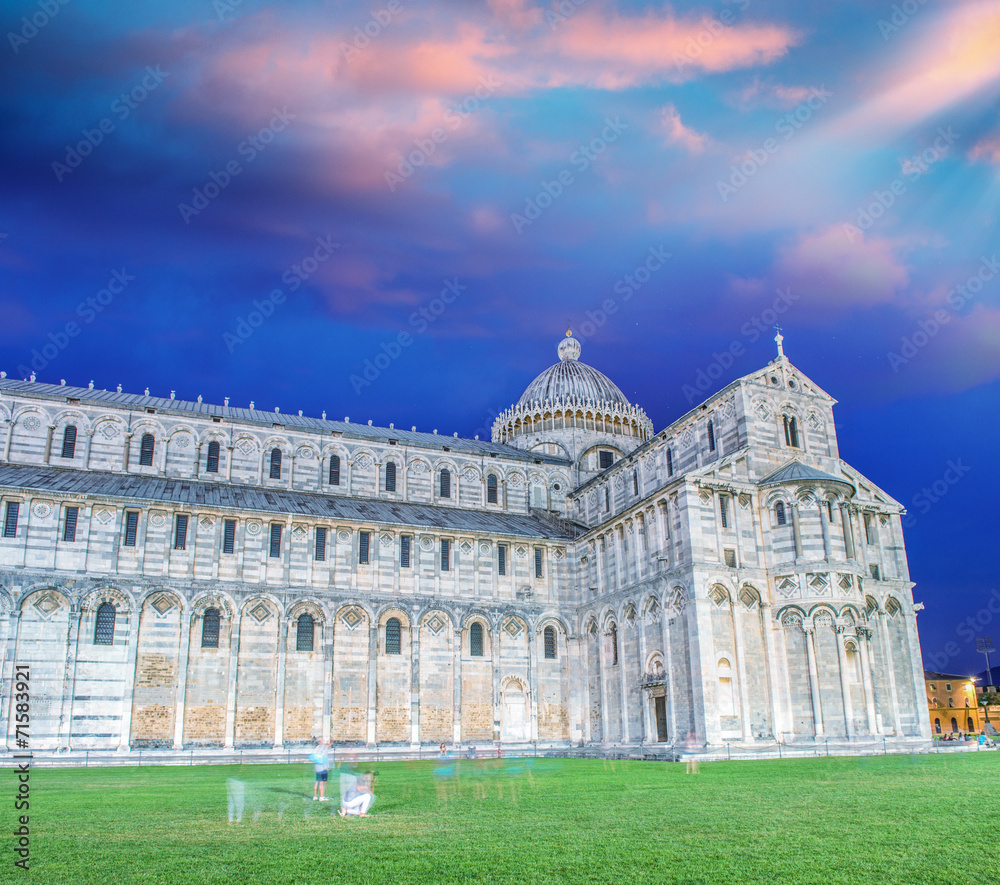 Pisa, Tuscany. Stunning view of Cathedral in Square of Miracles.
