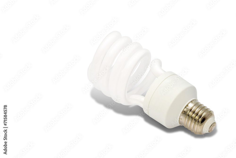 Energy saving fluorescent light bulb on white background Energy saving fluorescent light bulb on white background