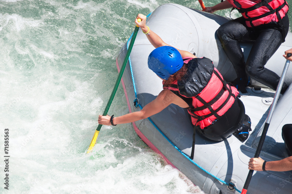 Naklejka premium Rafting as extreme and fun sport