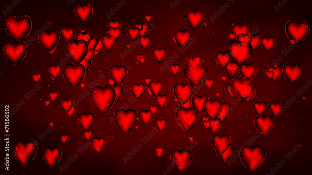 background of red hearts