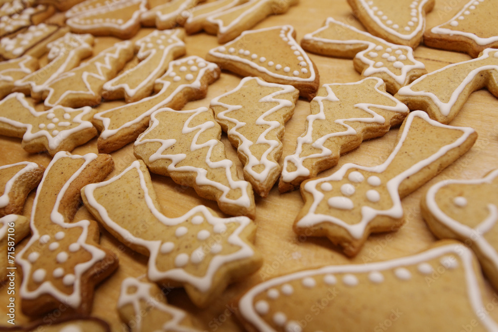 Gingerbread on a wooden table Gingerbread on a wooden table