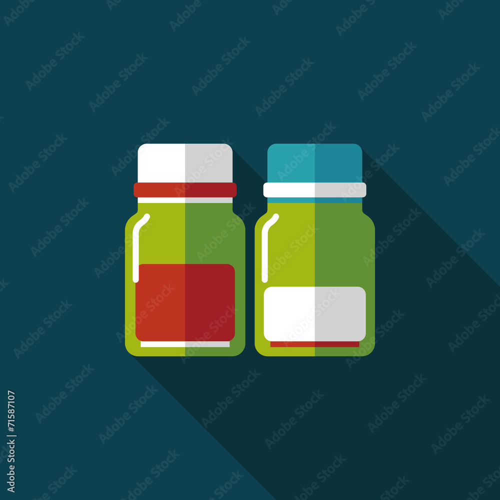 Glass bottled drinks flat icon with long shadow,eps10 Glass bottled drinks flat icon with long shadow,eps10