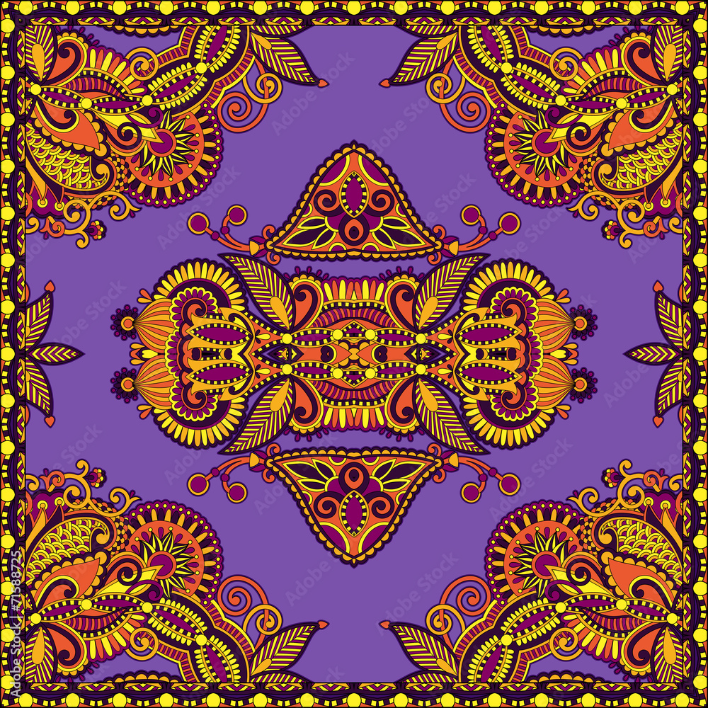 Traditional ornamental floral paisley bandanna. You can use this