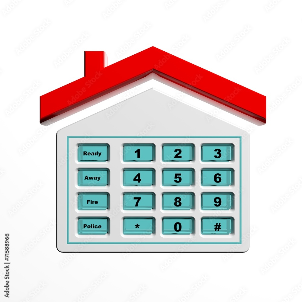 Security numeric pad in house shape symbol isolated Security numeric pad in house shape symbol isolated
