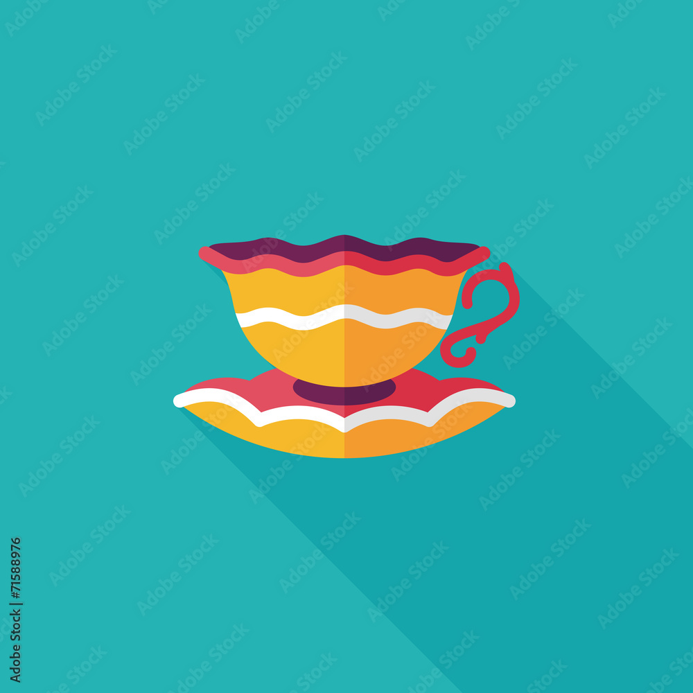 coffee cup flat icon with long shadow,eps10 coffee cup flat icon with long shadow,eps10
