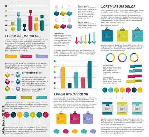 Collection of flat infographics elements.