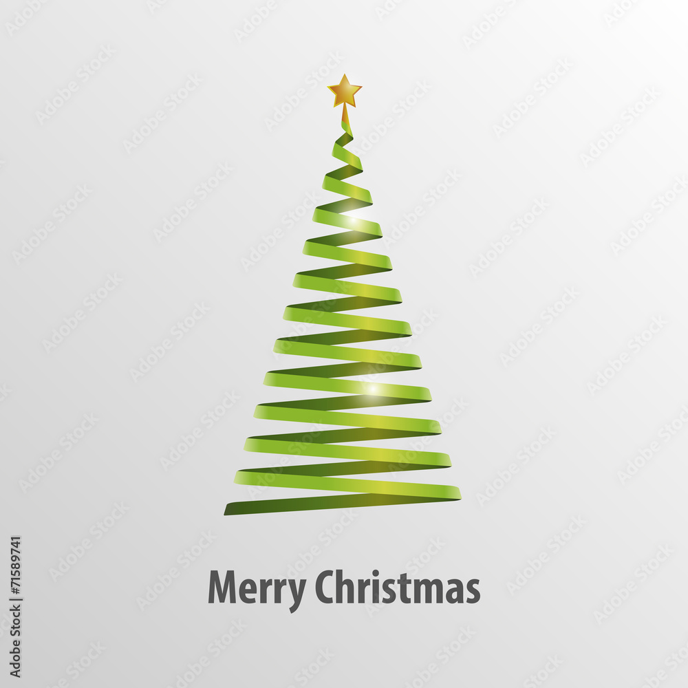 Fototapeta premium Green Christmas Tree Origami Vector