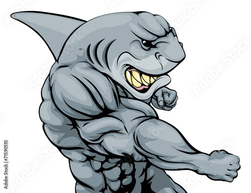 Punching shark mascot