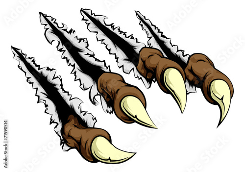 Monster claws scratching