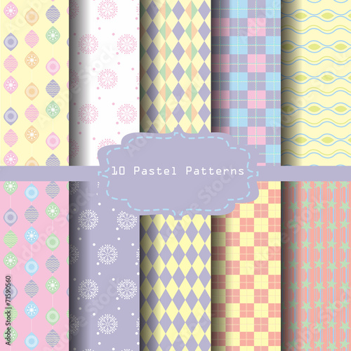 pastel geometric pattern set
