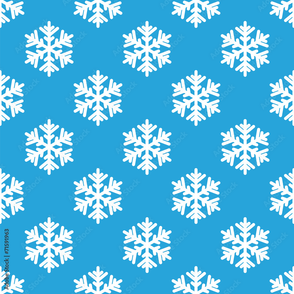 Seamless pattern of white snowflakes on a blue background Seamless pattern of white snowflakes on a blue background