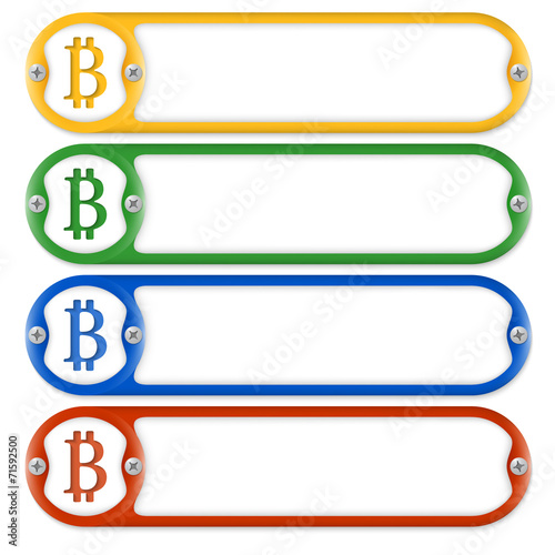 four frames with screws and bit coin symbol