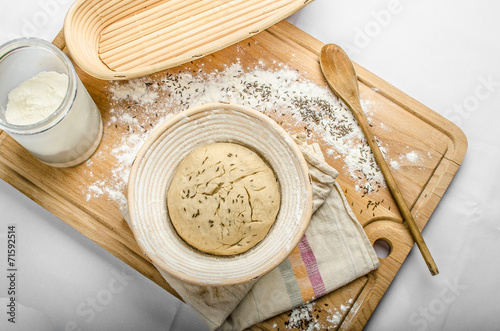 Making bread home in a basket - scuttle