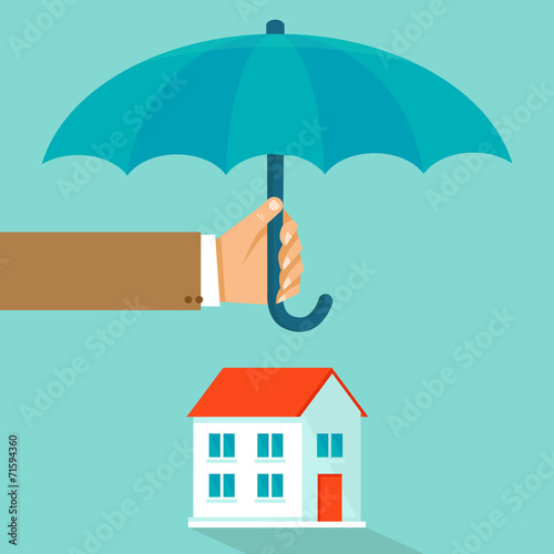Vector house insurance concept in flat style