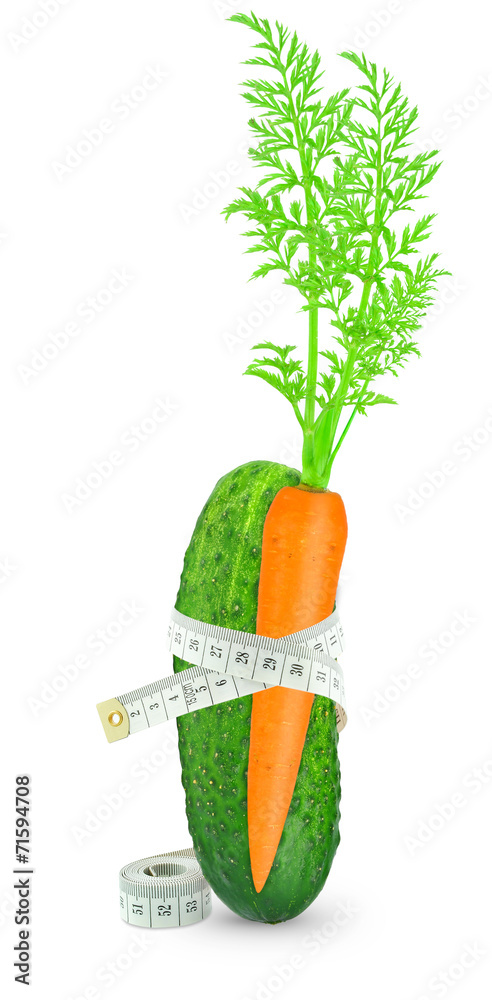cucumber and carrot with meter cucumber and carrot with meter