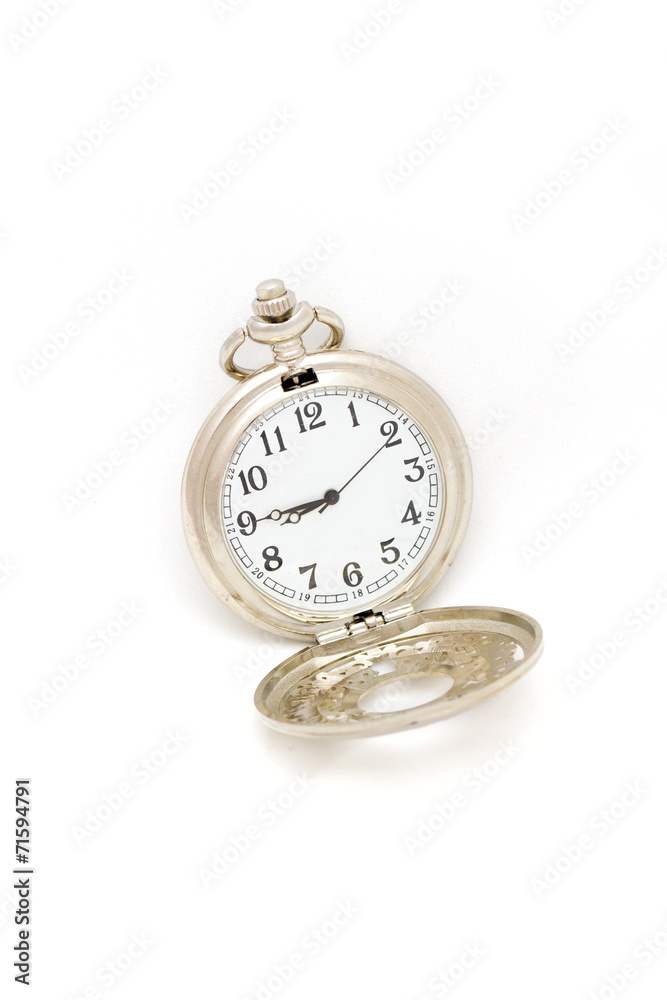 clock on the white background