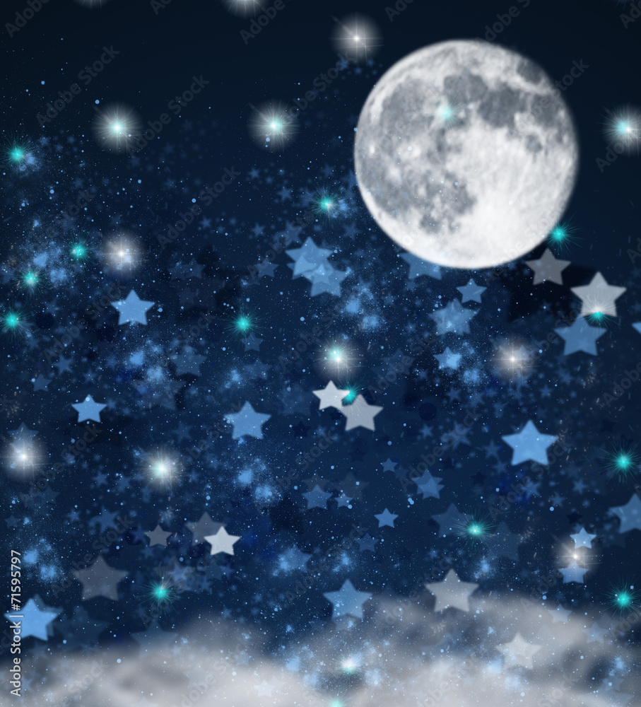 christmas stars and moon    background