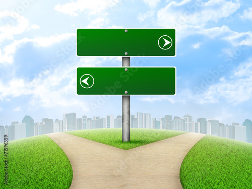Crossroads road sign