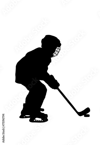 Silhouette of  hockey player