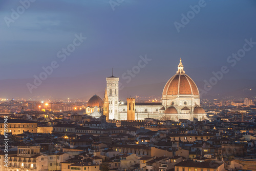 Night panorama of Florence in the beautiful framing