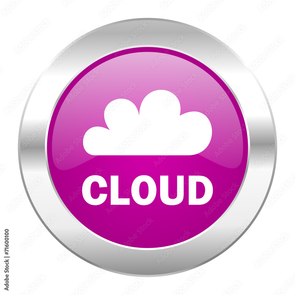 cloud violet circle chrome web icon isolated