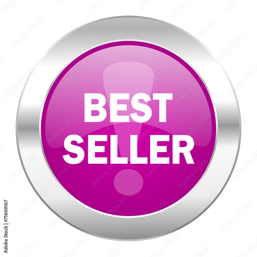 best seller violet circle chrome web icon isolated best seller violet circle chrome web icon isolated