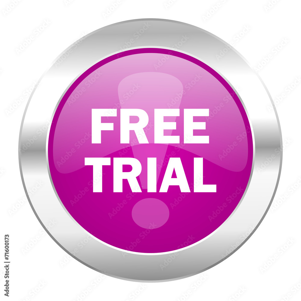 free trial violet circle chrome web icon isolated