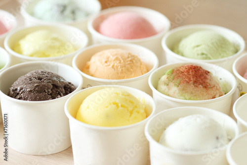 sweet and colorful ice cream scoops