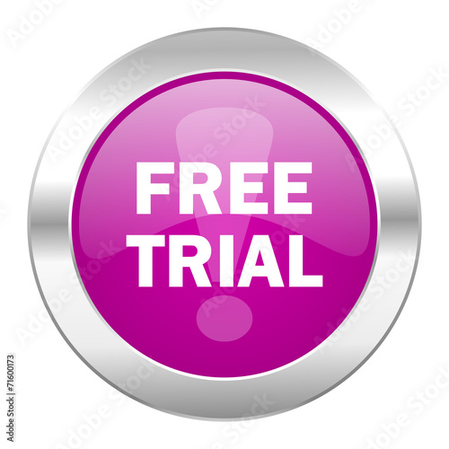 free trial violet circle chrome web icon isolated