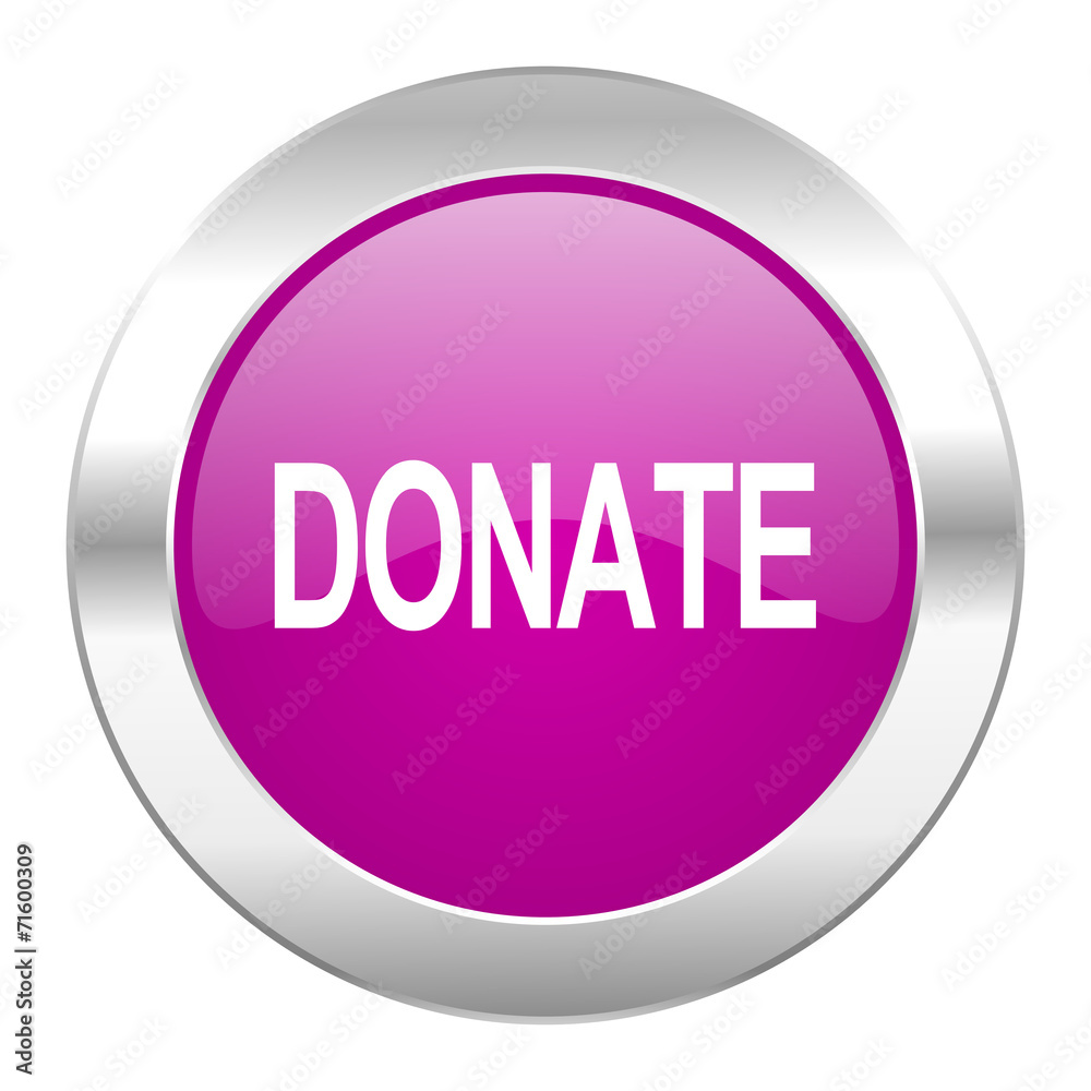 donate violet circle chrome web icon isolated donate violet circle chrome web icon isolated