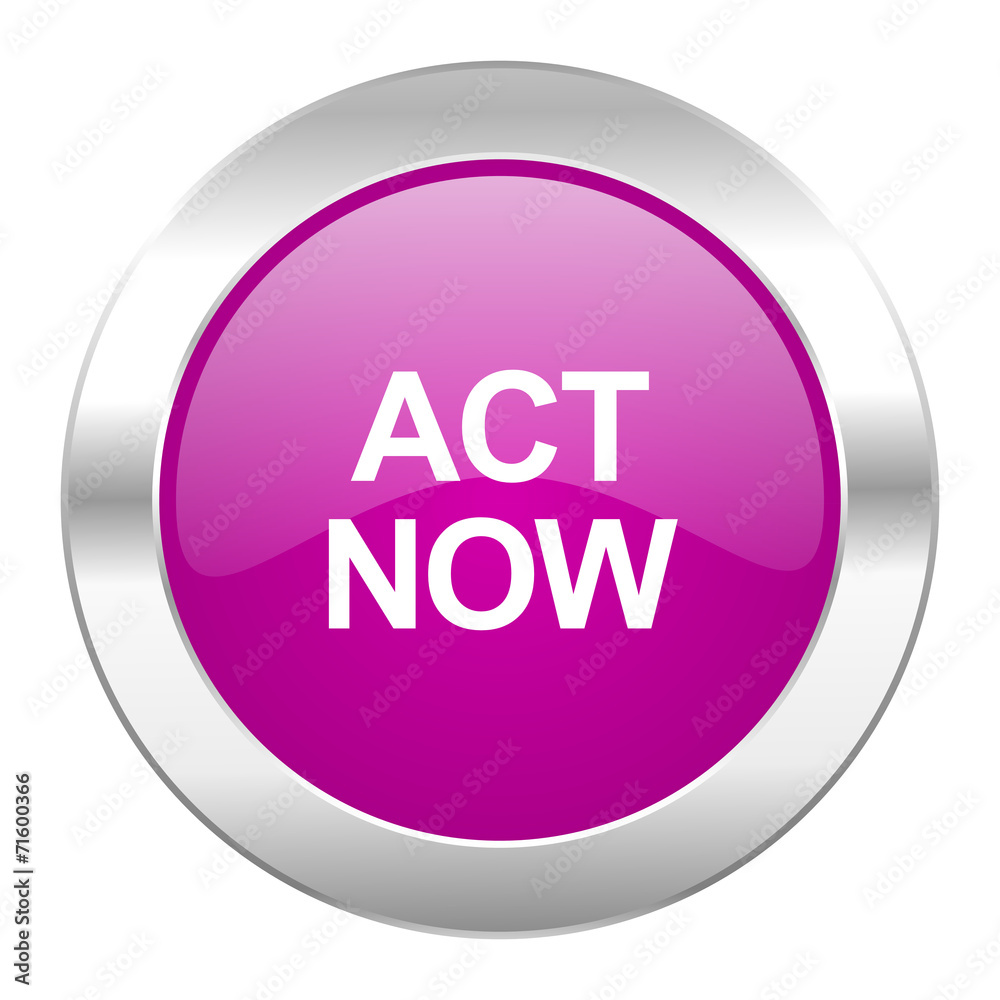 act now violet circle chrome web icon isolated act now violet circle chrome web icon isolated