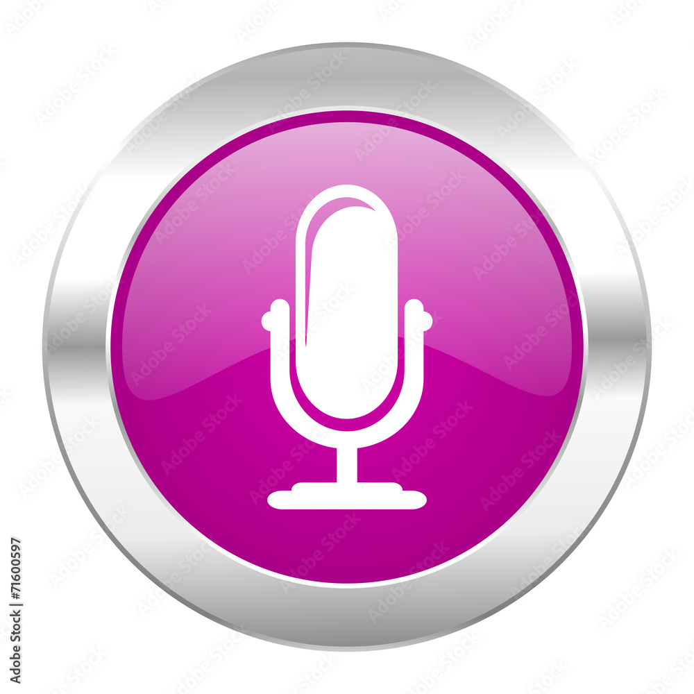 microphone violet circle chrome web icon isolated microphone violet circle chrome web icon isolated