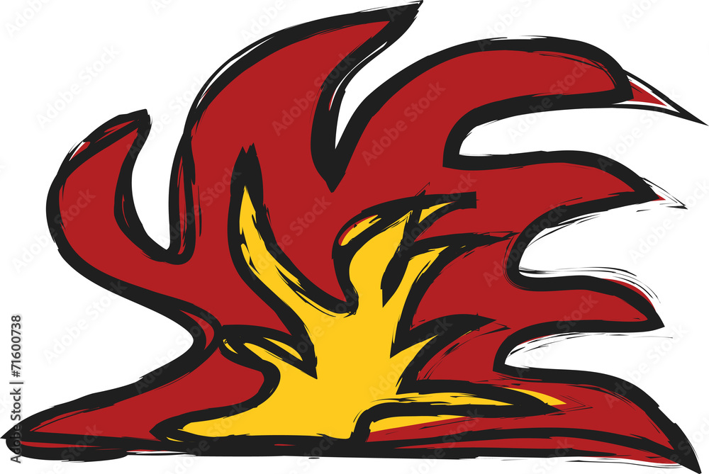 doodle fire flames