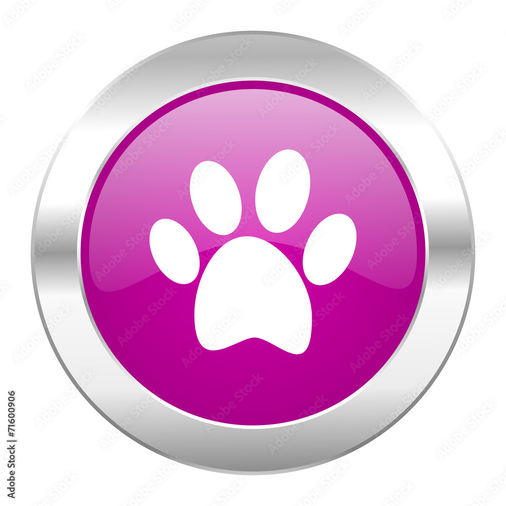 foot violet circle chrome web icon isolated foot violet circle chrome web icon isolated