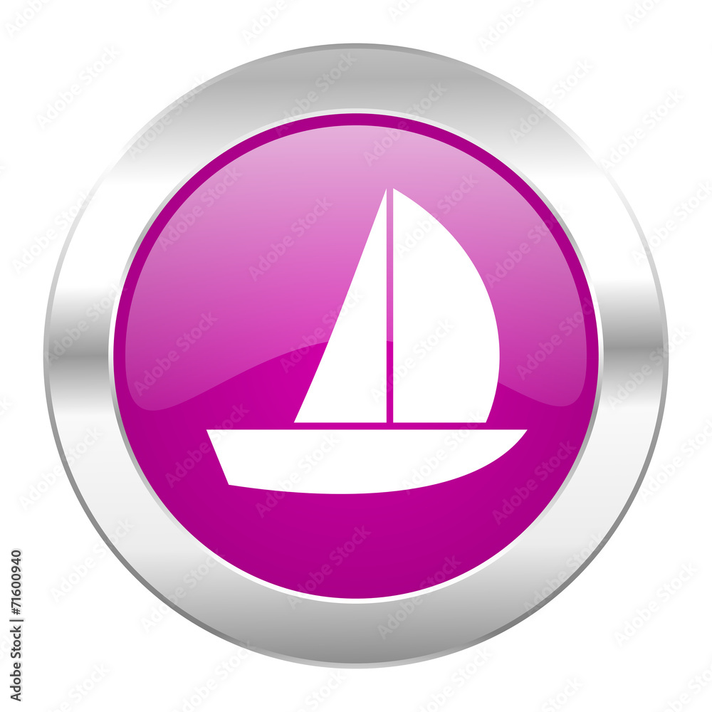 yacht violet circle chrome web icon isolated yacht violet circle chrome web icon isolated