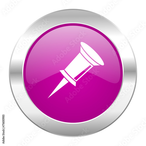 pin violet circle chrome web icon isolated